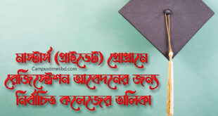 মাস্টার্স প্রাইভেট কলেজের তালিকা